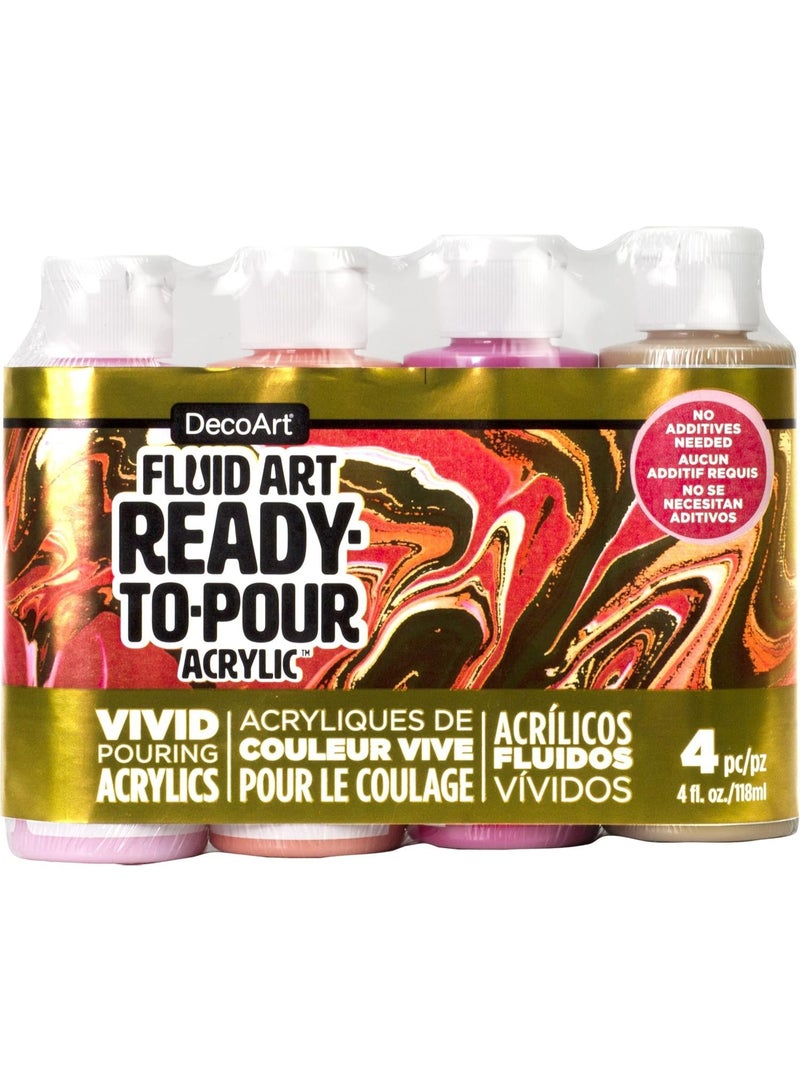 Deco Art Fluid Art Ready To Pour Vivid Pouring Acrylics Groovy Gold 118 ML Each Bottle